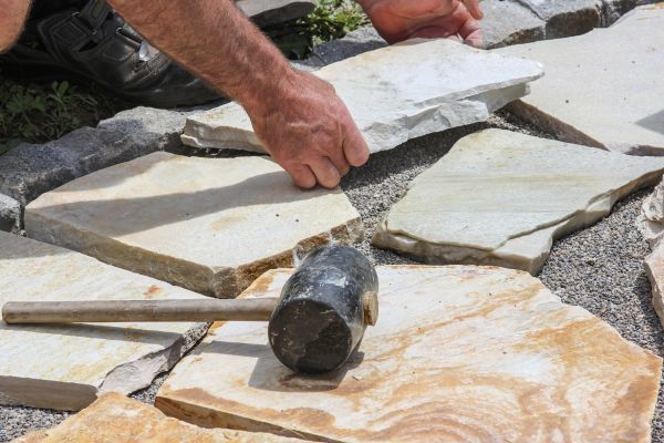 Stone Sidewalk Installation in Sugar Land