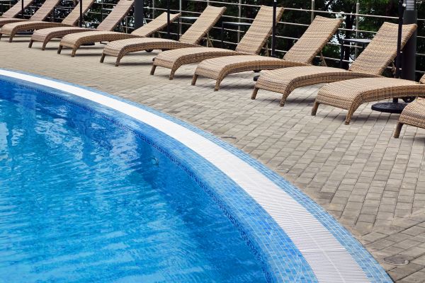 Poolside Hardscaping in Sugar Land